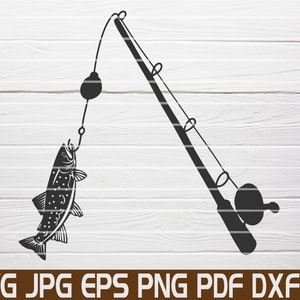 Fishing Pole Svg Fishing Svg Fish Svg Fisherman Svg Hunting and Fishing Svg Vector Bass Fishing Svg Fishing Hook Svg Instant Download