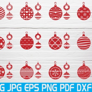 36 Christmas Ball Svg Bundle, Christmas Svg, Christmas Decorations Svg, Snowflake, Silhouette Png Eps Dxf Vinyl Decal Digital Cut Files