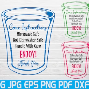 Pflege-Karten Shot Glas Svg schneiden Dateien Pflegekarte Svg Pflege Anleitung Svg Dateien für Cricut Waschen Anleitung Svg Instant Download