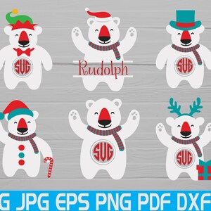 Polar Bear Svg Cut Files Christmas bear Svg Merry Christmas Svg Christmas Decorations Svg Holy Joly Svg Christmas Cut Files Instant Downlaod