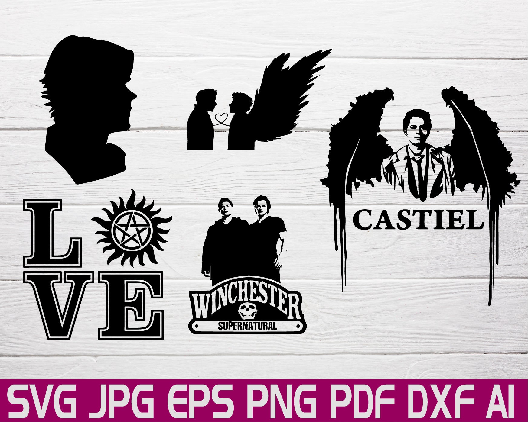 30 Supernatural Svg Supernatural Silhouette Installable Font | Etsy