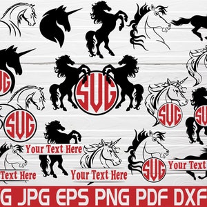 Horse Monogram Frame Svg Cut Files Horse Svg Horse Head Svg Horse Silhouette Svg Horse Vector Running Horses Svg Cricut Instant Download