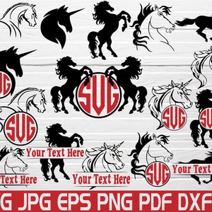 Horse Monogram Frame Svg Cut Files Horse Svg Horse Head Svg Horse Silhouette Svg Horse Vector Running Horses Svg Cricut Instant Download