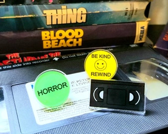 HORROR VHS Video Store Acrylic Pins