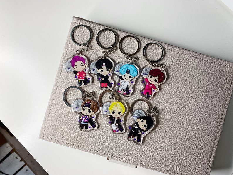 BTS TinyTan Tiny Tan Mic Drop Acrylic Keychain Etsy