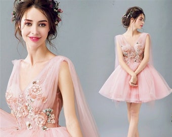Pink Short Dress | Etsy