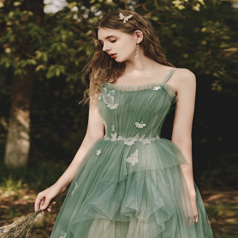 avocado green gown