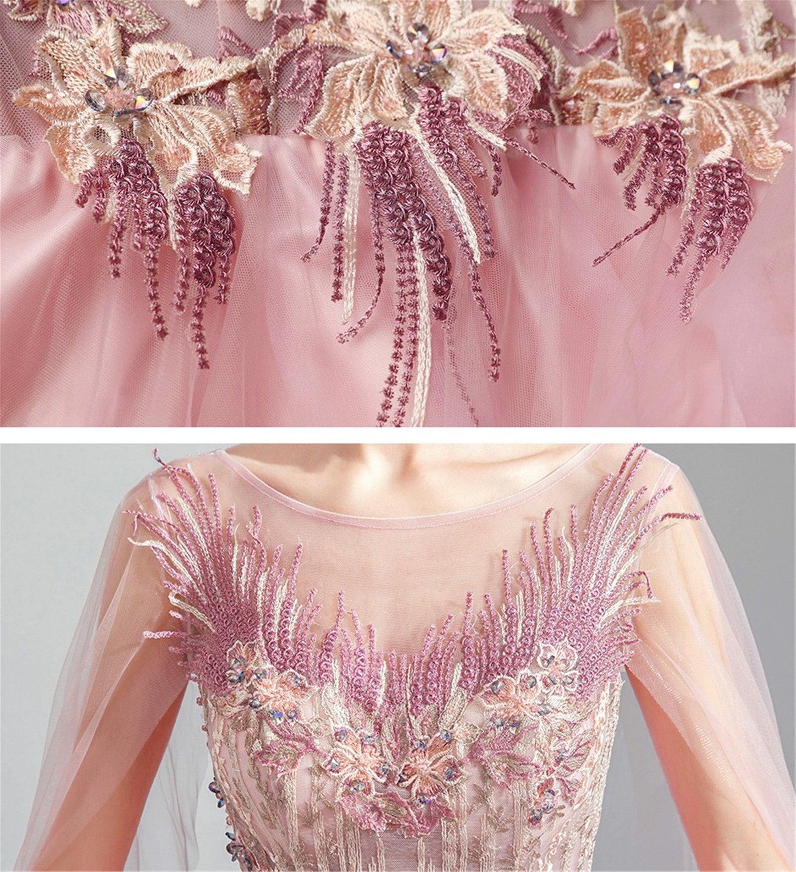 Celestial Pink Dress With Cape Prom Dress Sweetheart Etsy