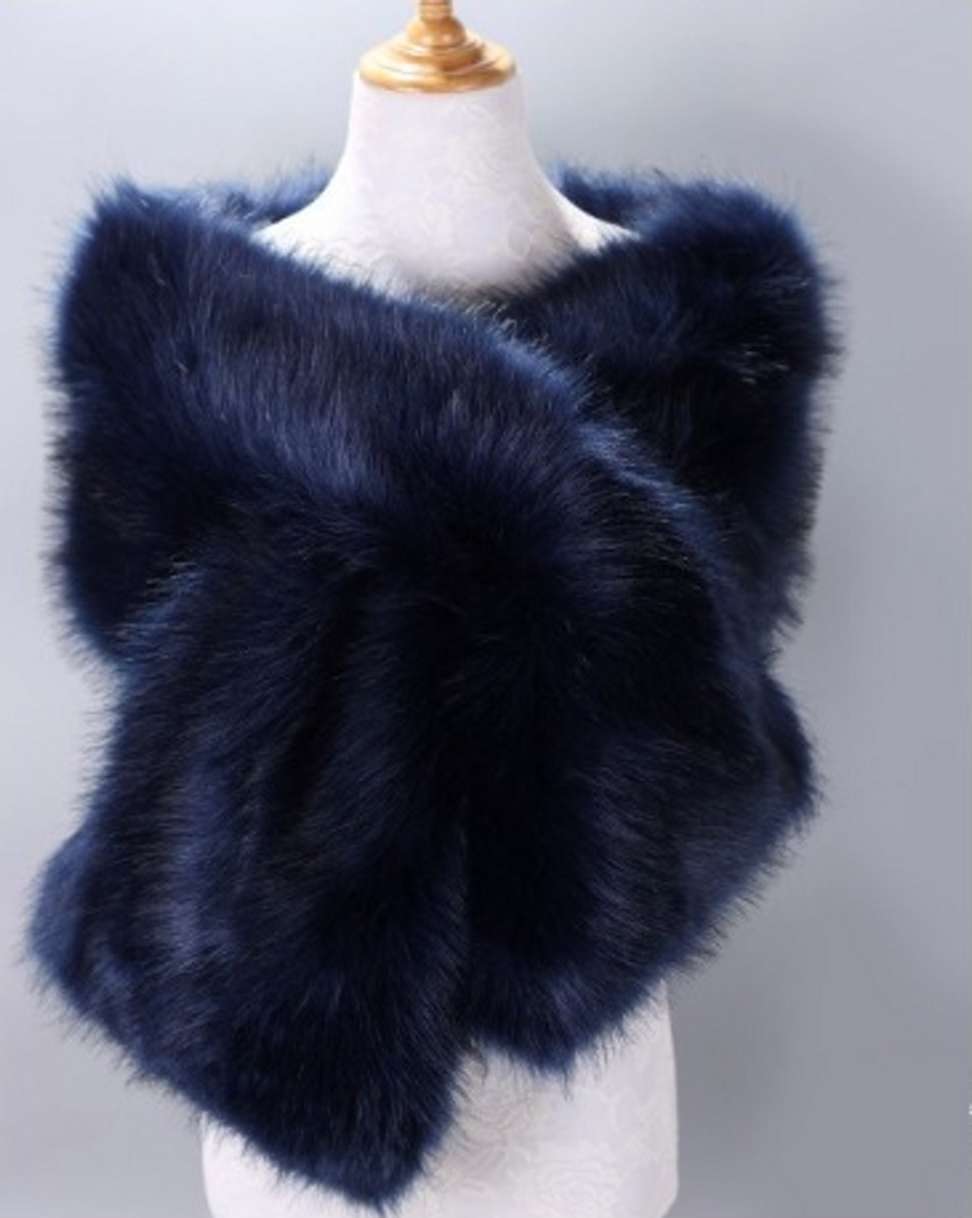 Navy Blue Bridal Faux Fur Wrap Wedding Faux Fur Stole - Etsy Polska