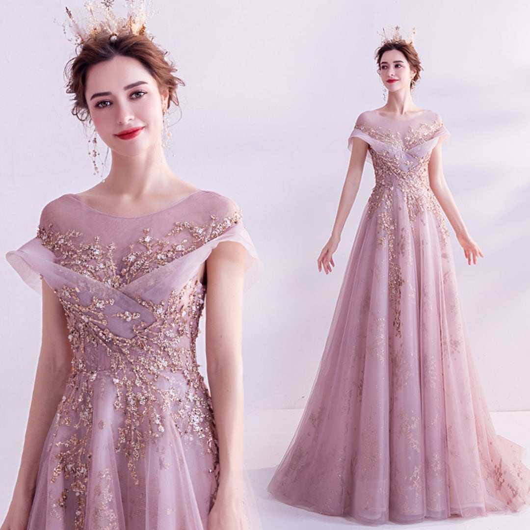 Fairy Pink Evening Party Dress Sparkly Beaded Prom Dresses - Etsy