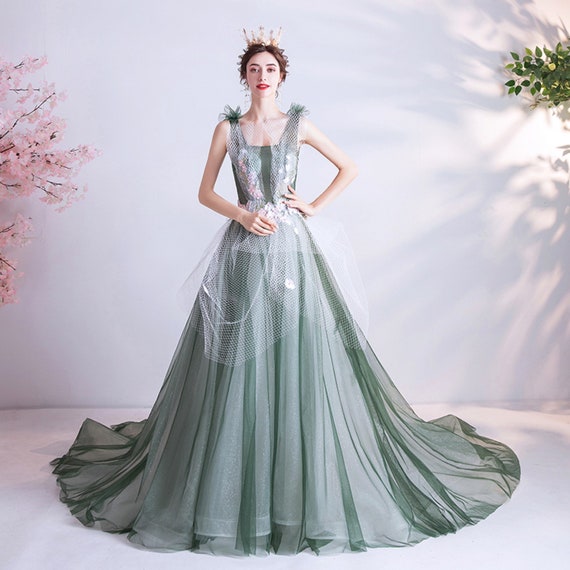 2020 de novia verde jade Perla Vestido novia Etsy España