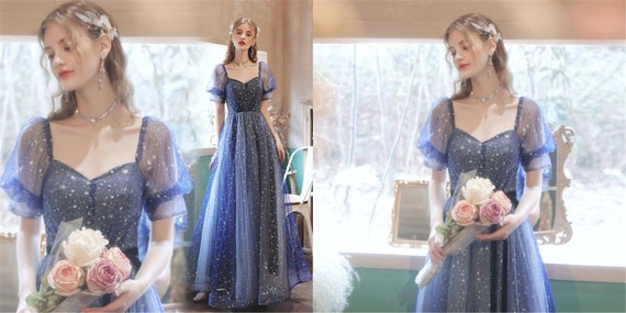 Fantasy Gradient Blue Evening Dress 