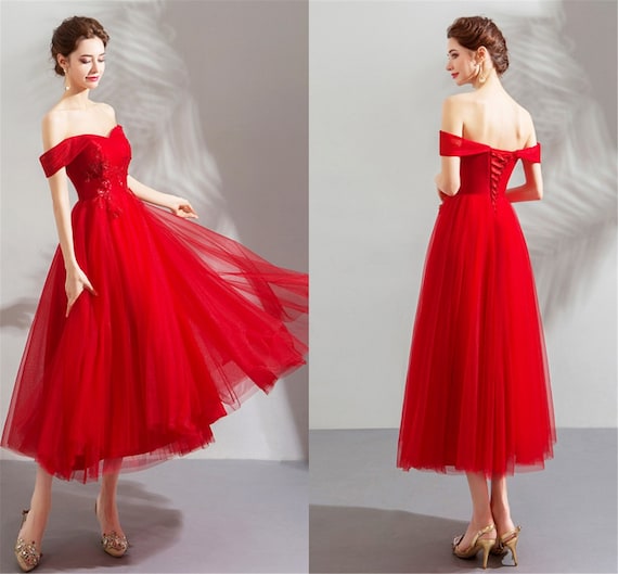 Red Prom Dress Knee Length Cocktail Dress Sexy Party Dress - Etsy