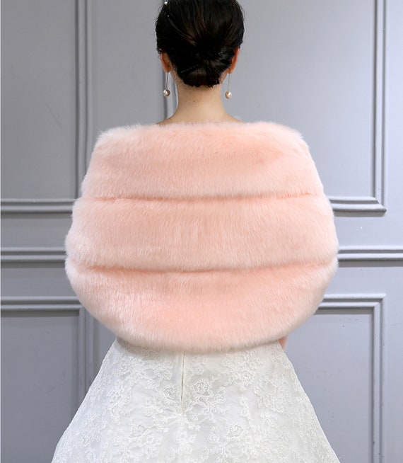 Dusky pink fur shrug Clearance