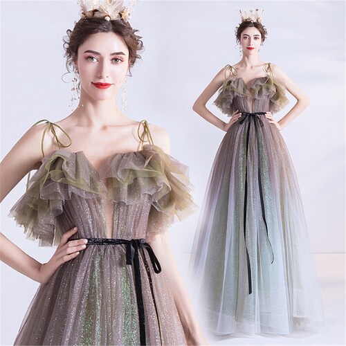 Fantasy Grey Green Party Dress 