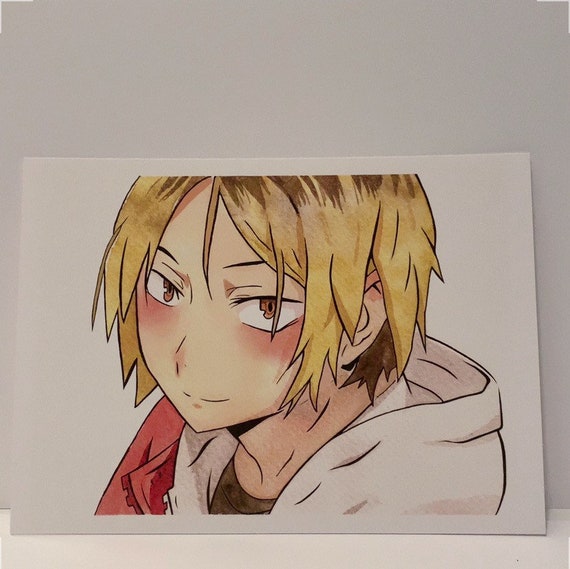 pics Printable Haikyuu Coloring Pages Kenma haikyuu kenma watercolor anime art print etsy