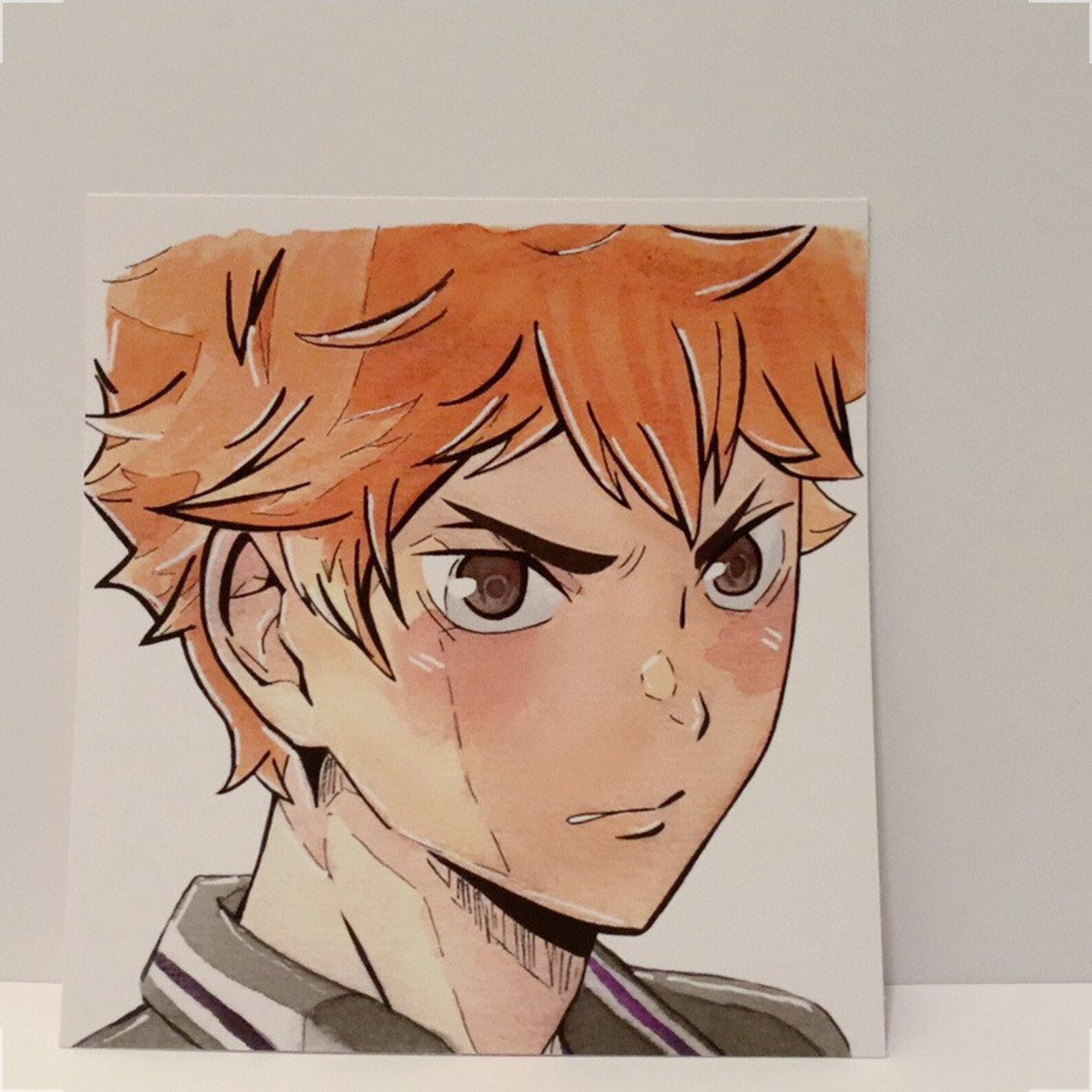 Haikyuu hinata watercolor anime art print Etsy