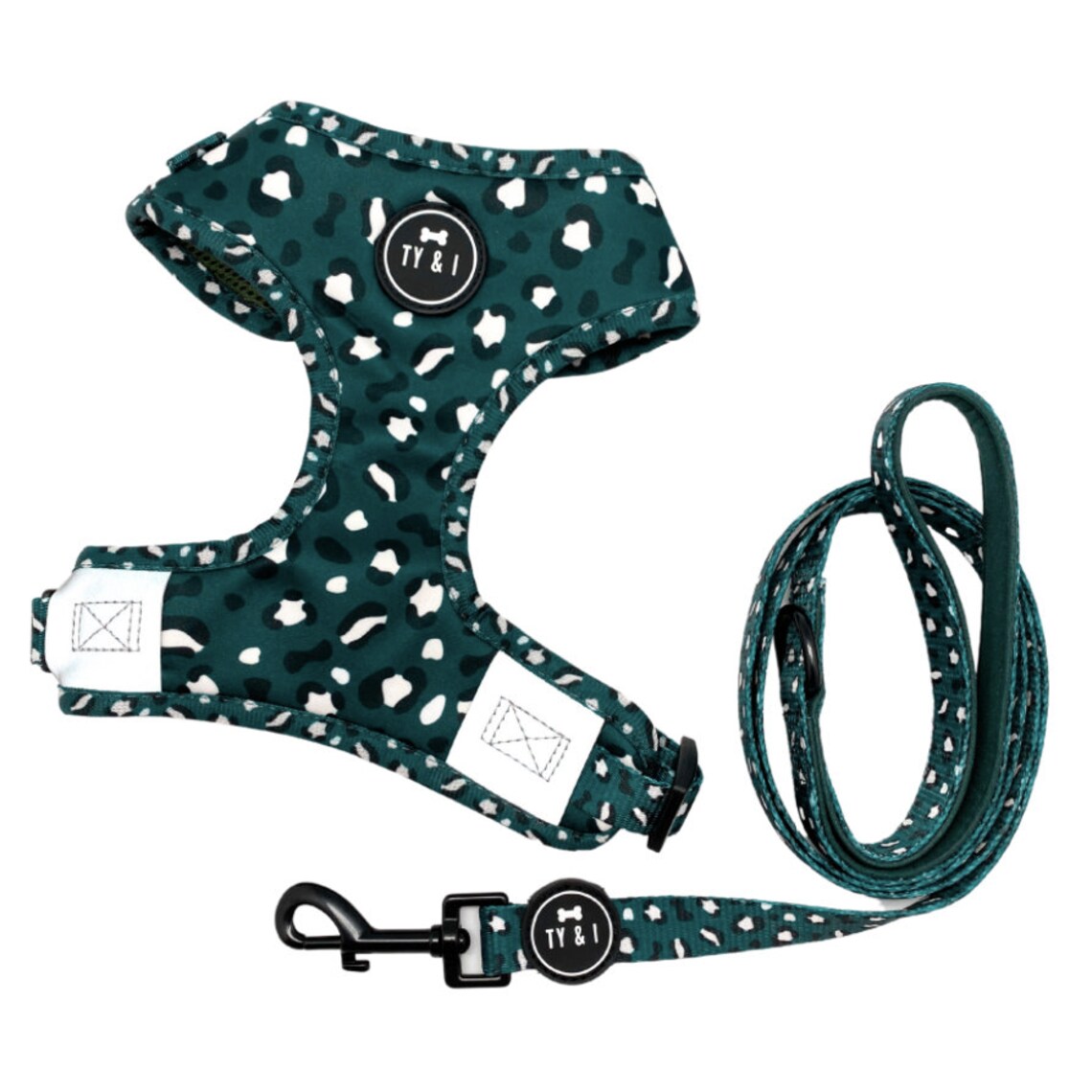 Leopard print dog harness and lead Etsy