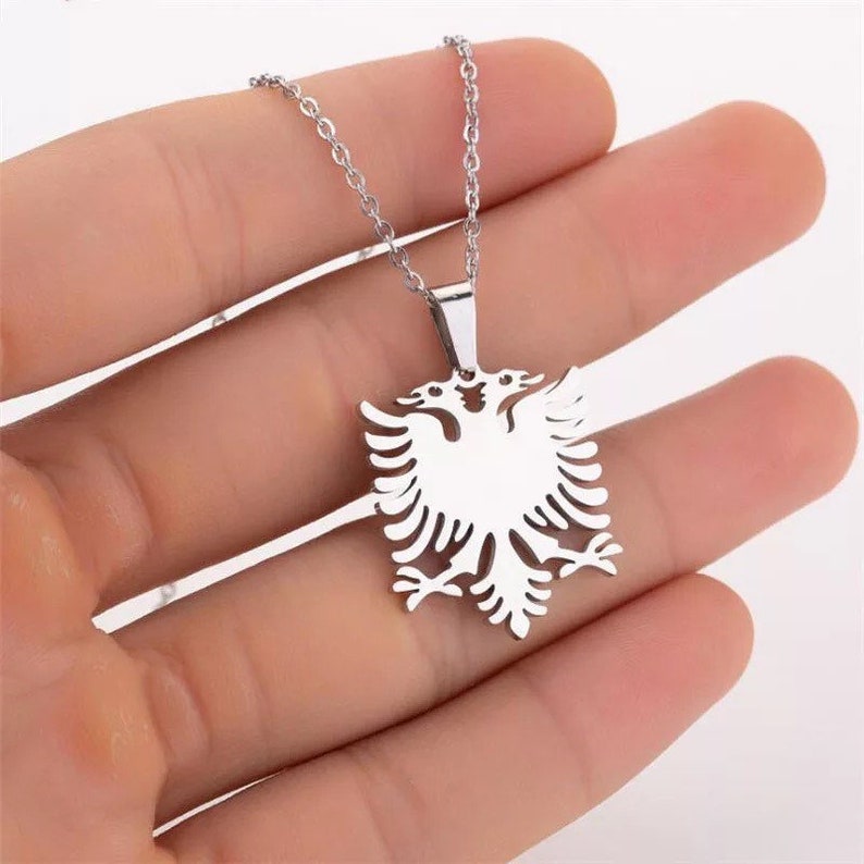 Albanian Eagle Gold and Silver Necklace afbeelding 8