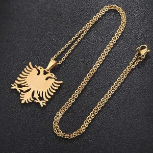 Albanian Eagle Gold and Silver Necklace afbeelding 4
