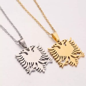 Albanian Eagle Gold and Silver  Necklace