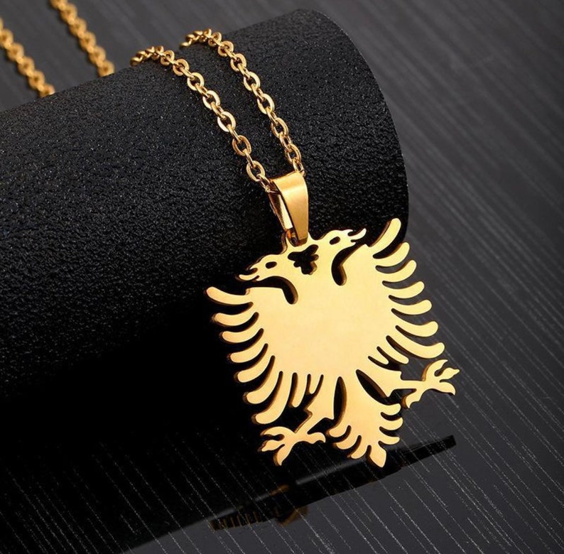 Albanian Eagle Gold and Silver Necklace afbeelding 6