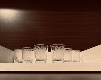 Etched Albanian Eagle Round Shot Glasses (5)