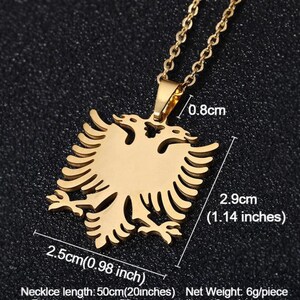 Albanian Eagle Gold and Silver Necklace afbeelding 2