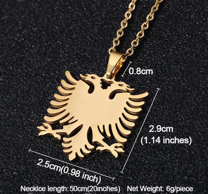 Albanian Eagle Gold and Silver Necklace afbeelding 2