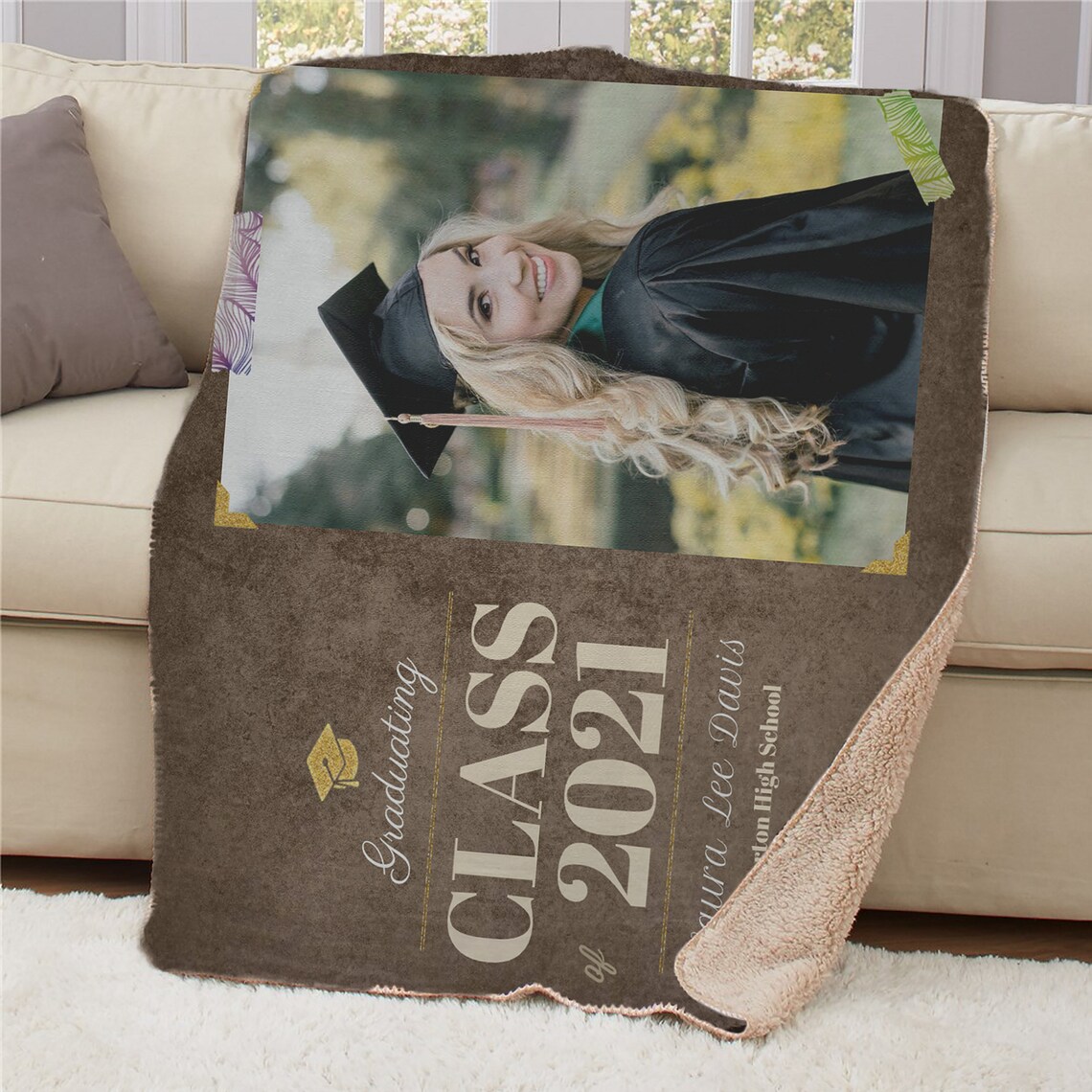 Graduation Photo Blanket Personalized Celebrate Blanket Etsy