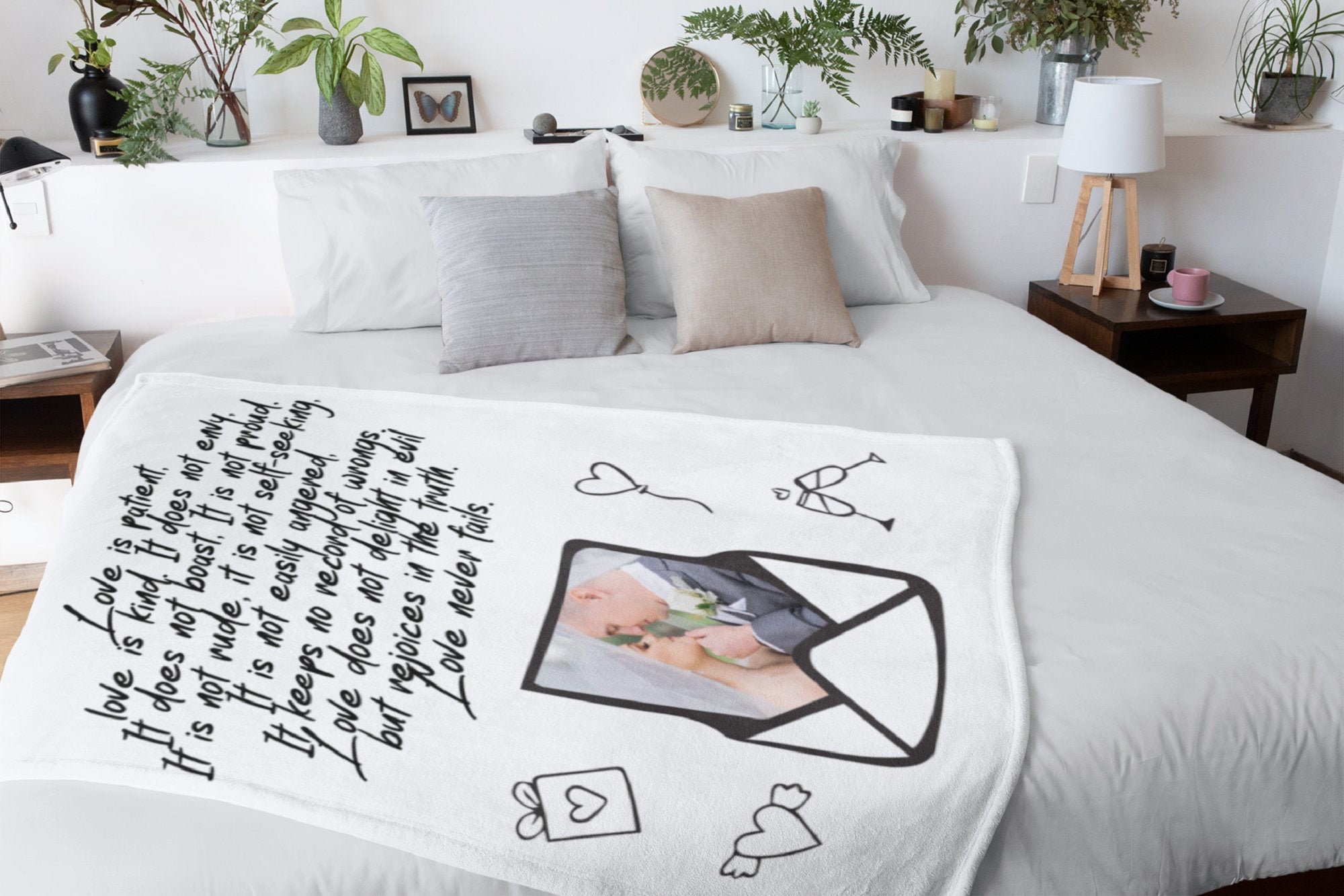 Personalized Love Letter Blanket With Photo Handwriting Etsy