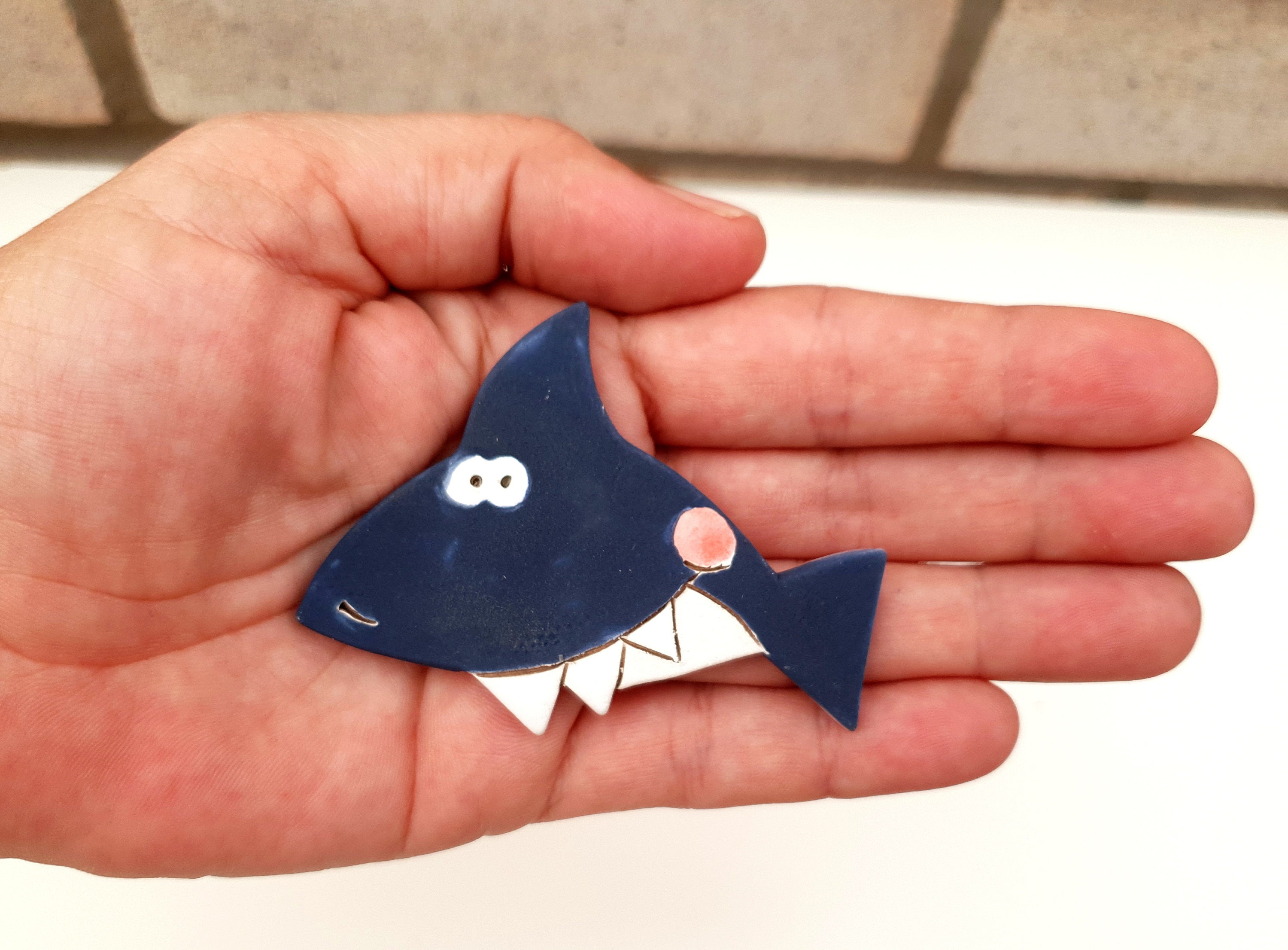 Fridge Shark Kitchen Decor Handmade Ceramics Etsy