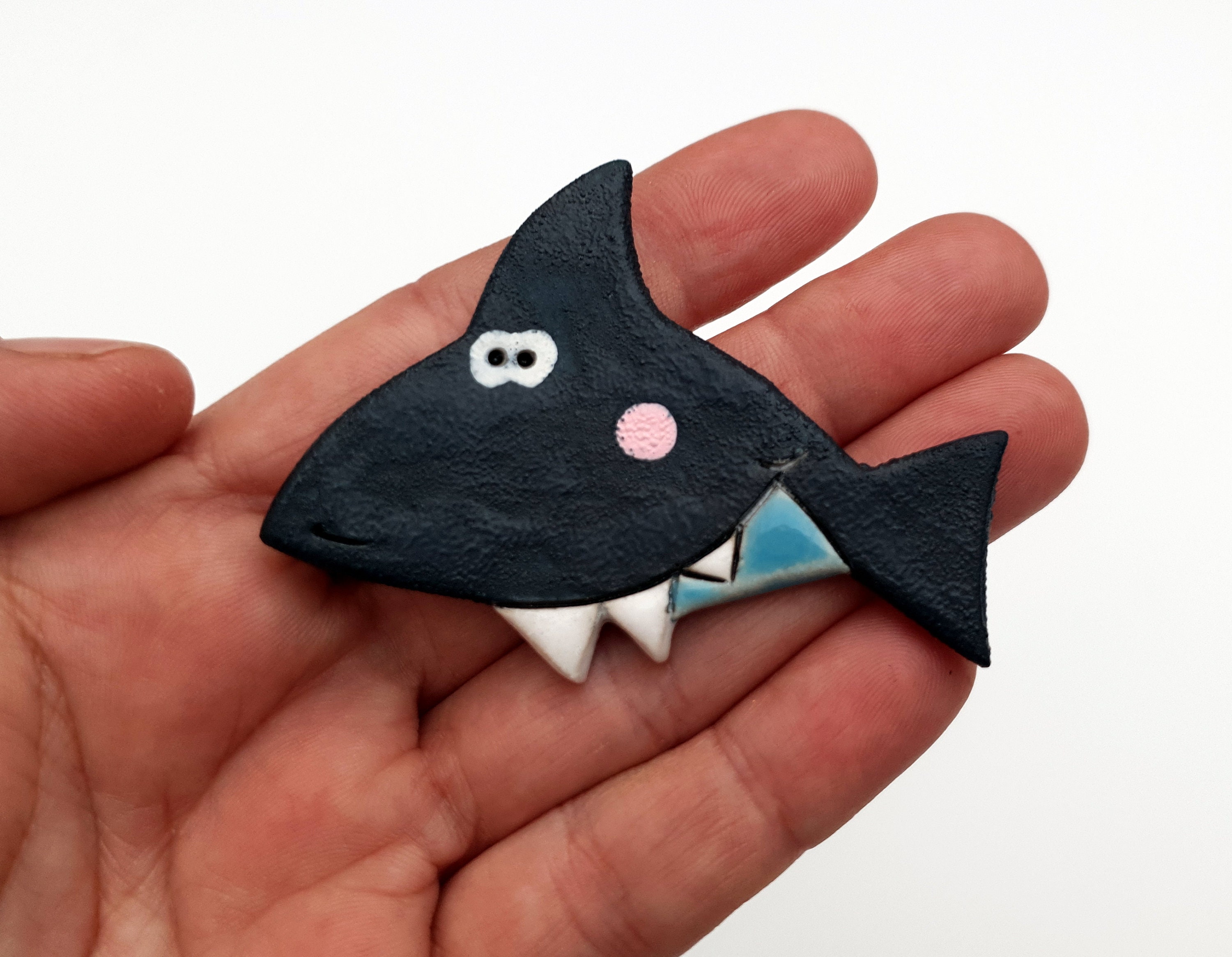 Fridge Shark Kitchen Decor Handmade Ceramics Etsy