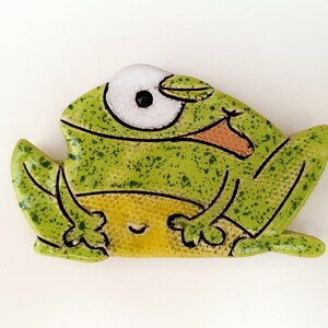 Frog magnet, Kitchen decor, Cute magnet, Ceramic magnet, Fridge magnet, Handmade ceramic magnet, Home decor, Animal magnet
