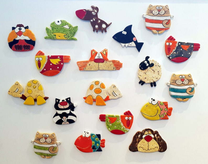 Cute Ceramic Cat Fridge Etsy Sweden