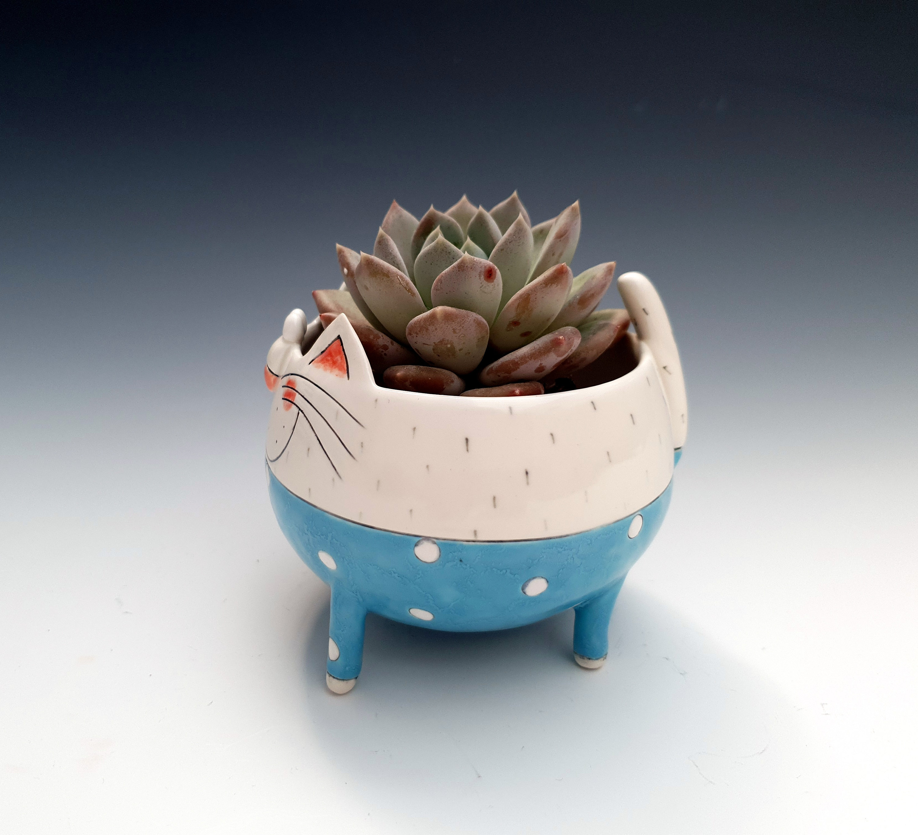 Pot De Fleurs Pour Chat Pour Plantes D'intérieur Et D'extérieur, Pot De Fleurs Mignon En Forme De Chat, Pot De Plantes Succulentes Avec Drainage, Cadeaux Westie Pour Les Amoureux Des Chats, Décoration