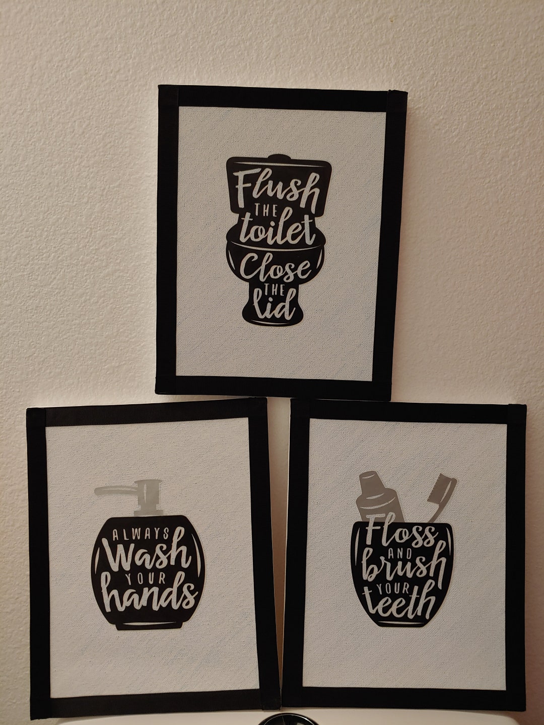 Bathroom Frames Decor in Canvas Etsy