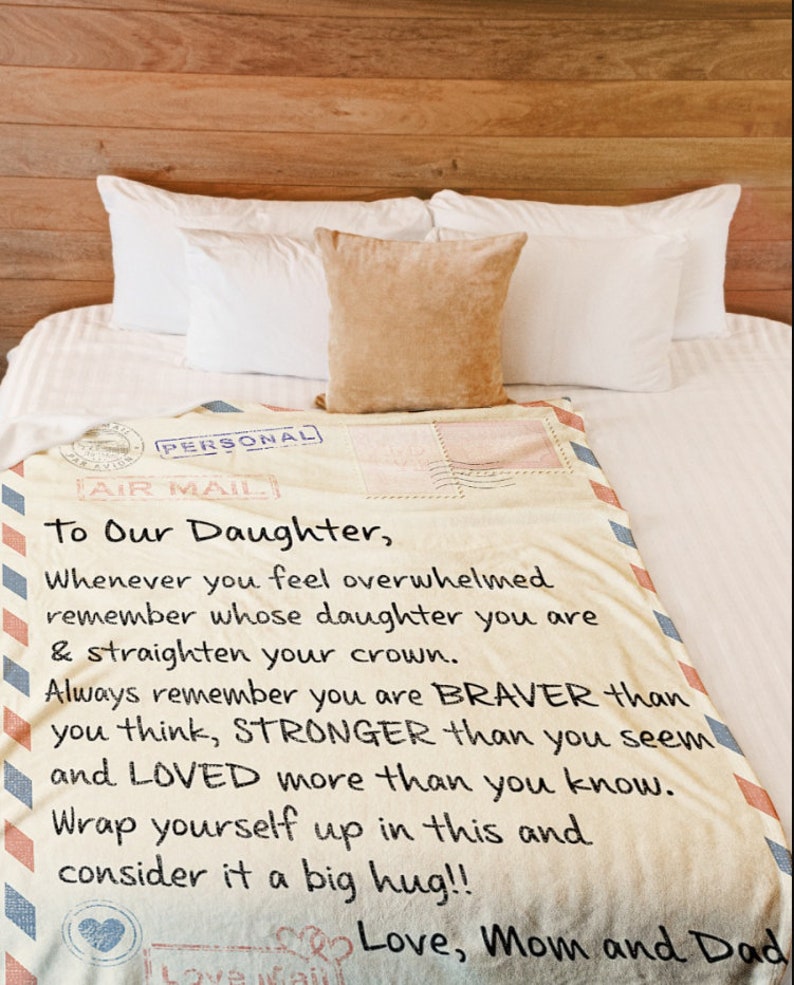 Customized Blanket To Our Daughter Love From Mom and Dad Etsy