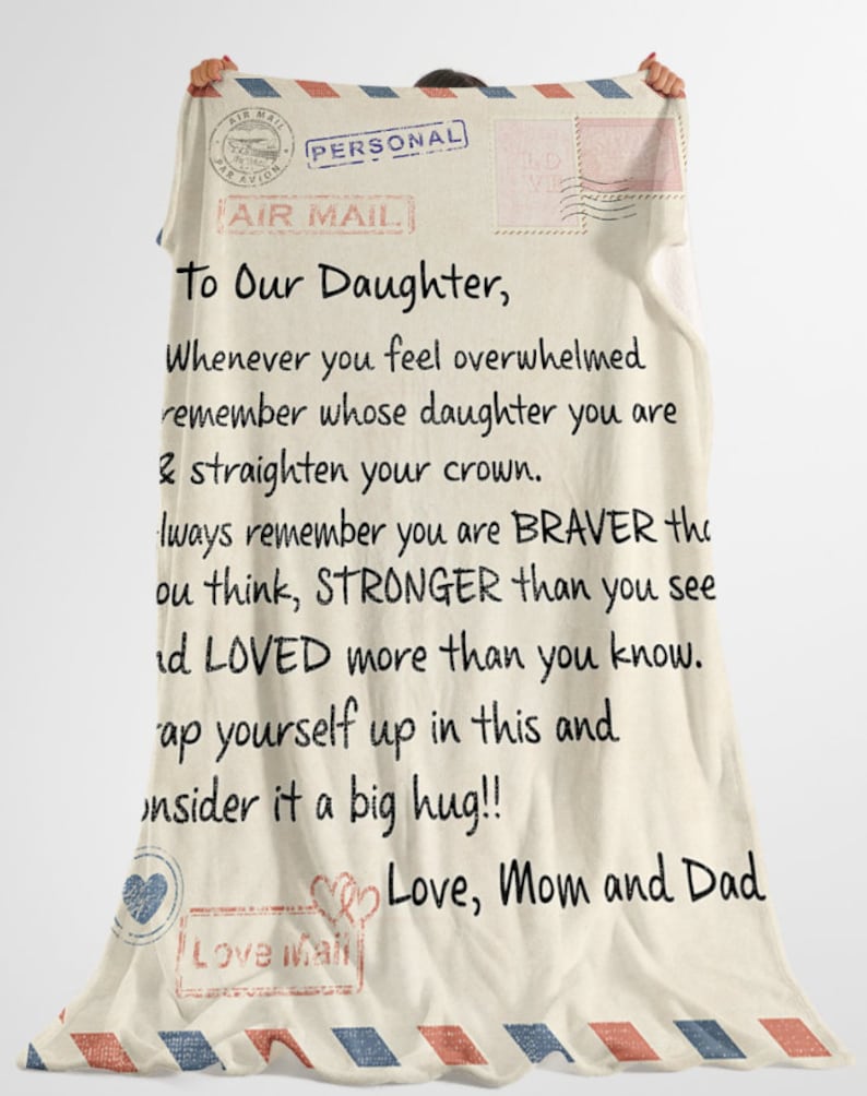 Customized Blanket To Our Daughter Love From Mom and Dad Etsy