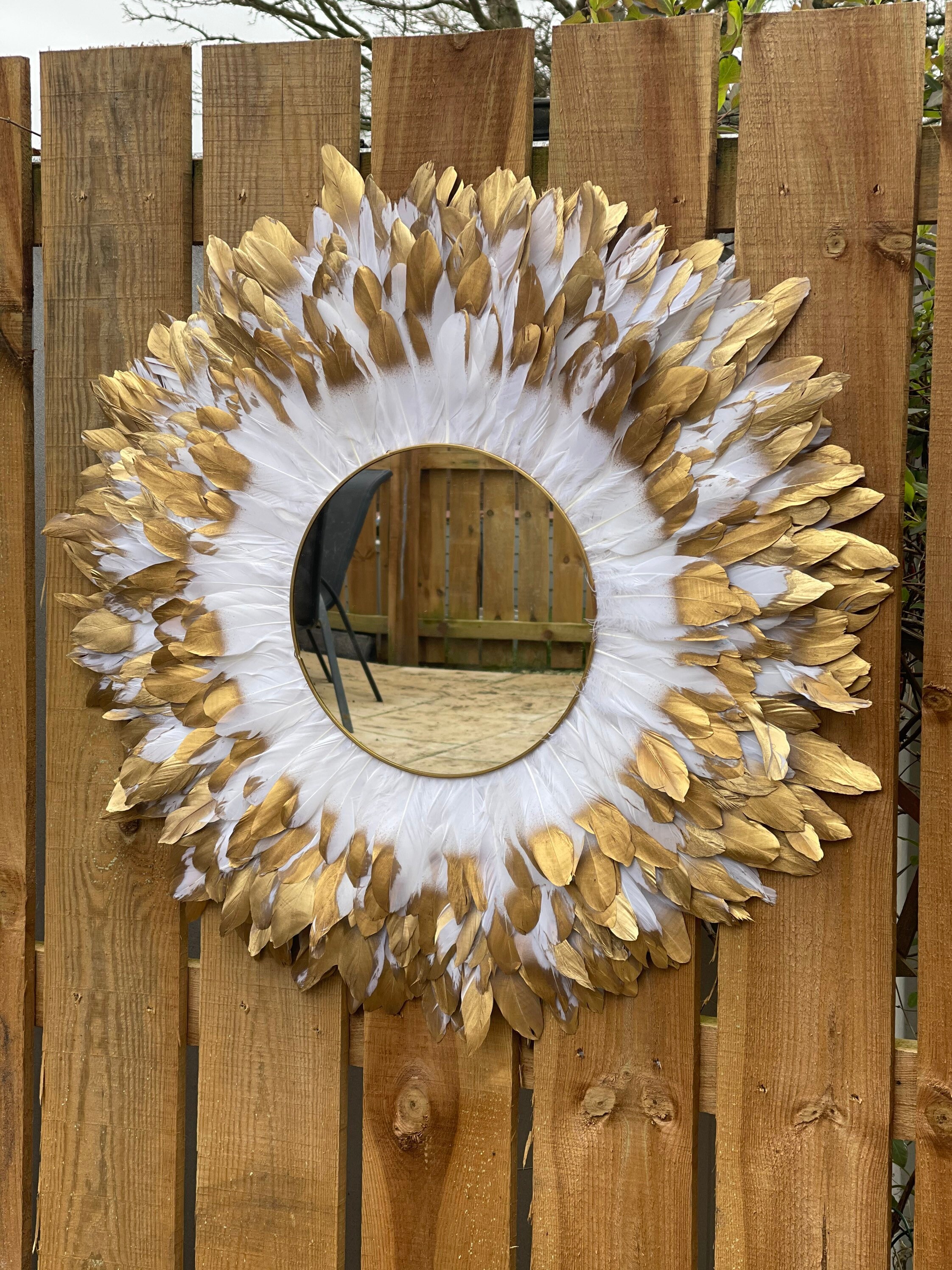 Venetian Mirror With Feather Embellishments