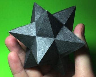 Shungite Merkaba Star Crystal Sacred Geometry Stone Protection EMF Grounding 3"