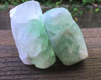 Green Fluorite Raw Crystal 2pc Set Natural Rough Mineral Specimens 558g