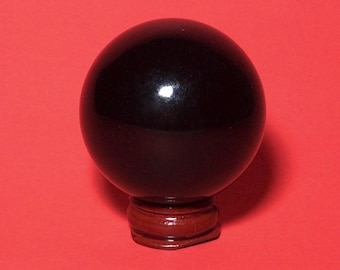 Black Obsidian Crystal Ball Sphere Polished Stone Scrying Divination Protect 2"