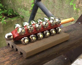 Shamanic Jingle Bell Stick Wood Ritual Bell Shaker Spiritual Sound Tool Vintage