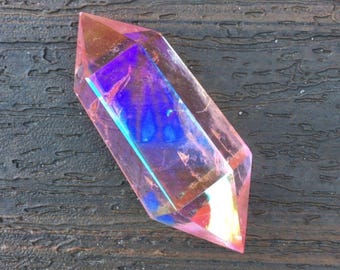 Pink Color Enhanced Quartz Double Terminated Wand Crystal Point