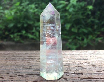 White Clear Quartz Crystal Point Aura Natural Mineral Specimen 2.5in