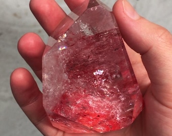 Fire Hematoid Quartz Crystal Polished Quartz Red Hematite Quartz 204g