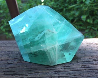 Natural Green Fluorite Freeform Polished Crystal Stone Mineral Decor 476g