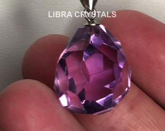 Amethyst Teardrop Pendant Necklace 925 Sterling Silver Purple Gemstone February Birthstone Gift