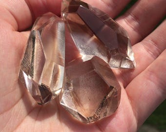 Smoky Quartz Faceted Crystal Seed Set 3pc Family Connection Harmony